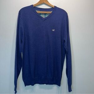 Southern Marsh V-Neck Pullover Sweater Men's Medium Blue Preppy School